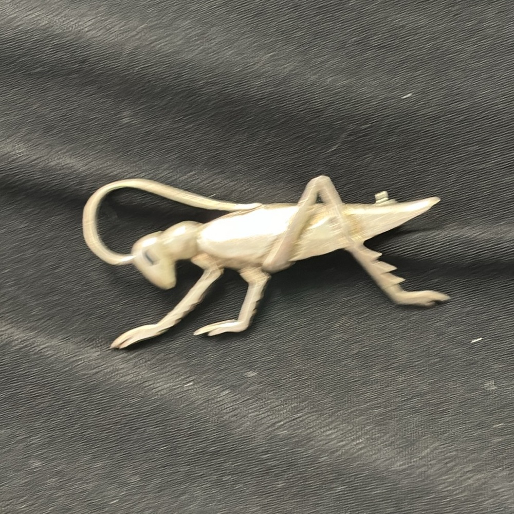 925 Silver Grasshopper Cricket Brooch - Picture 2 of 5